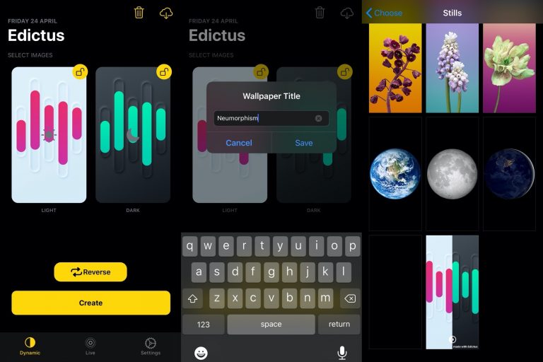 Edictus позволяет пользователям создавать динамические и живые обои для iOS бесплатно