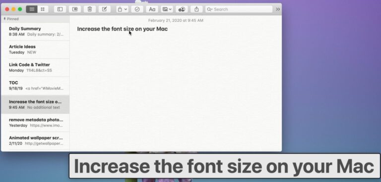 Руководство пользователя о том, как увеличить размер шрифта на Mac
